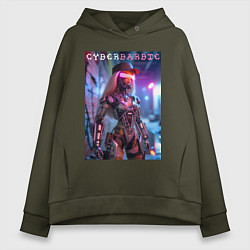 Женское худи оверсайз Cyber Barbie - neon glow fantasy