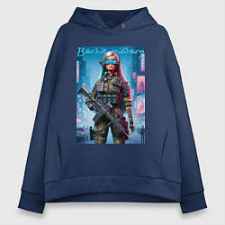 Женское худи оверсайз Barbie military - special forces
