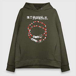 Толстовка оверсайз женская My Chemical Romance rosary beads, цвет: хаки