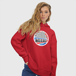 Толстовка оверсайз женская США Майами, цвет: красный — фото 2