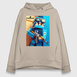 Женское худи оверсайз Counter Strike and Minecraft - collaboration