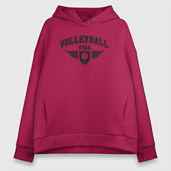 Толстовка оверсайз женская Volleyball star, цвет: маджента