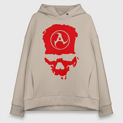 Толстовка оверсайз женская Amatory Skull, цвет: миндальный