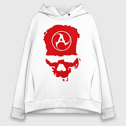 Толстовка оверсайз женская Amatory Skull, цвет: белый