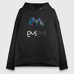Толстовка оверсайз женская Gus Gus - A band, цвет: черный