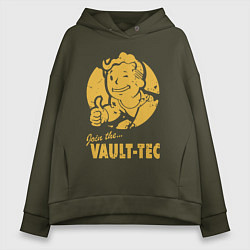 Толстовка оверсайз женская Vault boy like print, цвет: хаки