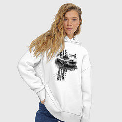 Толстовка оверсайз женская Mustang shelby gt500, цвет: белый — фото 2