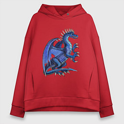 Толстовка оверсайз женская Azure dragon, цвет: красный