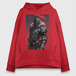 Толстовка оверсайз женская Убийца гоблинов воин, цвет: красный