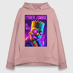 Женское худи оверсайз Bart Simpson cyber zombie - halloween ai art
