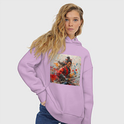 Толстовка оверсайз женская Краски самурая, цвет: лаванда — фото 2