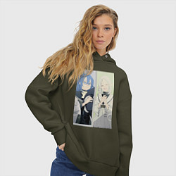 Толстовка оверсайз женская Реинкарнация безработного Рокси Мигурдия Сильфиетт, цвет: хаки — фото 2