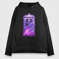 Толстовка оверсайз женская Violet tardis, цвет: черный