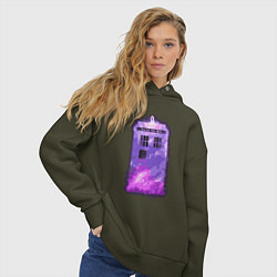 Толстовка оверсайз женская Violet tardis, цвет: хаки — фото 2
