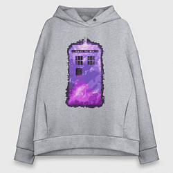 Толстовка оверсайз женская Violet tardis, цвет: меланж