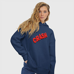 Толстовка оверсайз женская Crash, цвет: тёмно-синий — фото 2