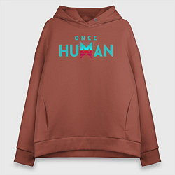 Толстовка оверсайз женская Once human logo, цвет: кирпичный