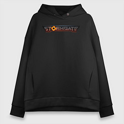 Толстовка оверсайз женская Stormgate logo, цвет: черный