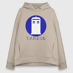 Толстовка оверсайз женская Blue tardis, цвет: миндальный