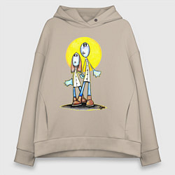 Толстовка оверсайз женская Чудики, цвет: миндальный