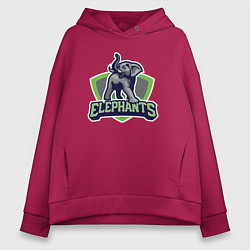 Толстовка оверсайз женская Elephants, цвет: маджента