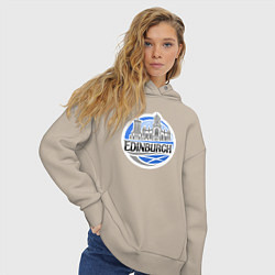 Толстовка оверсайз женская Шотландия Эдинбург, цвет: миндальный — фото 2