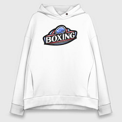 Толстовка оверсайз женская Boxing sport, цвет: белый