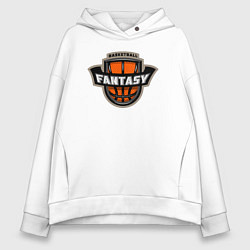 Толстовка оверсайз женская Basketball fantasy, цвет: белый