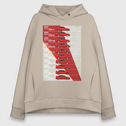 Толстовка оверсайз женская Mitsubishi Lancer Evolution, цвет: миндальный