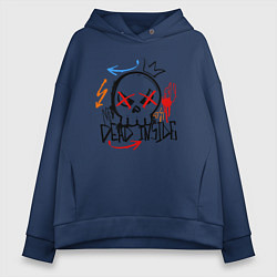 Толстовка оверсайз женская Мёртвый внутри, цвет: тёмно-синий