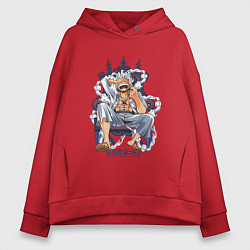 Толстовка оверсайз женская One piece дым smoke, цвет: красный