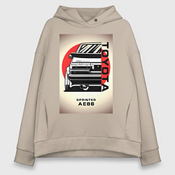 Толстовка оверсайз женская Toyota Sprinter, цвет: миндальный