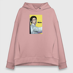 Толстовка оверсайз женская Jin Butter, цвет: пыльно-розовый