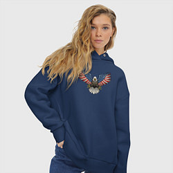 Толстовка оверсайз женская Орёл - США, цвет: тёмно-синий — фото 2