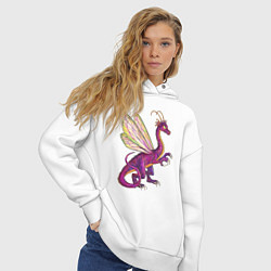 Толстовка оверсайз женская HOMM3 Faerie Dragon, цвет: белый — фото 2