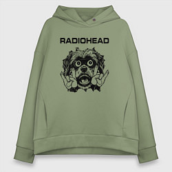 Толстовка оверсайз женская Radiohead - rock dog, цвет: авокадо