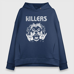 Толстовка оверсайз женская The Killers rock dog, цвет: тёмно-синий