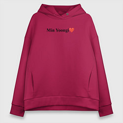 Толстовка оверсайз женская BTS Min Yoongi, цвет: маджента