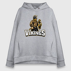 Толстовка оверсайз женская Vikings team, цвет: меланж