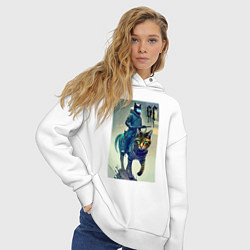 Толстовка оверсайз женская Cat forces - ai art fantasy, цвет: белый — фото 2