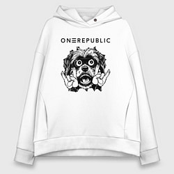 Толстовка оверсайз женская OneRepublic - rock dog, цвет: белый