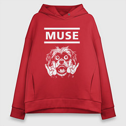 Толстовка оверсайз женская Muse rock dog, цвет: красный