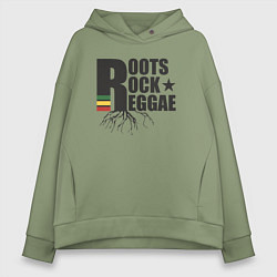 Толстовка оверсайз женская Корни рок регги, цвет: авокадо