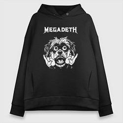 Толстовка оверсайз женская Megadeth rock dog, цвет: черный