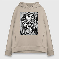 Толстовка оверсайз женская Ван-Пис мугивары вано, цвет: миндальный