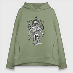 Толстовка оверсайз женская Ван-Пис Зоро Ророноа ашура, цвет: авокадо