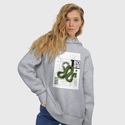 Толстовка оверсайз женская Змея 2025 Y2K, цвет: меланж — фото 2