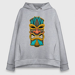 Толстовка оверсайз женская Африка маска, цвет: меланж
