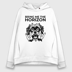 Толстовка оверсайз женская Bring Me the Horizon - rock dog, цвет: белый