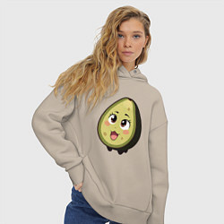 Толстовка оверсайз женская Ахегао авокадо, цвет: миндальный — фото 2